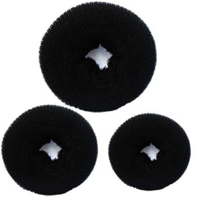 JAMPAK Hair Donut bun maker , 3 pcs Bun(Black)