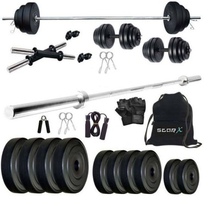 STARX 40 kg PVC 40 Kg Weight Combo of 5Ft Rod,Bag and Accessories Home Gym Combo