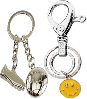 MGP FASHION Shoe Shape With Locking Smiley Emoji Cartoon Key Chain