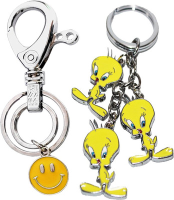 MGP FASHION High Quality Metal Locking Cute Smiley Emoji With Tweety Cartoon Party Key Chain
