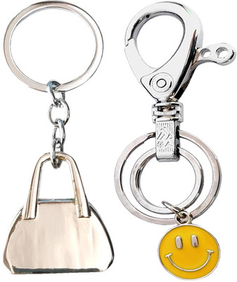 MGP FASHION Hand Bag Purse Clutch Shape With Locking Smiley Emoji Cartoon Key Chain