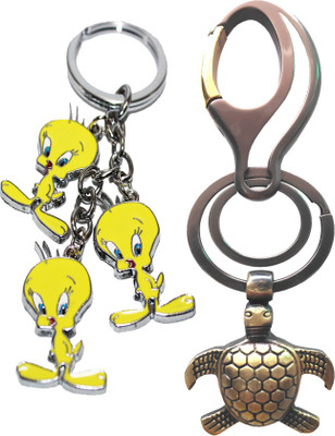 MGP FASHION High Quality Metal Locking Turle With Tweety Cartoon Key Chain