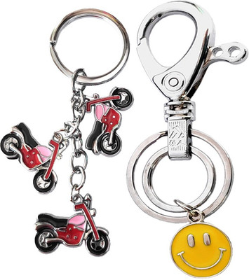 MGP FASHION Bike Shape With Locking Smiley Emoji Cartoon Key Chain