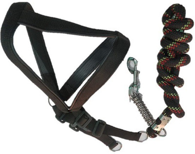 Pethub 1PCHRNWROPBLK Dog Harness & Leash(55 - 76 cm, Multicolor)