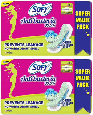 SOFY Anti-Bacteria 54+54 Sanitary Pad(Pack of 2)