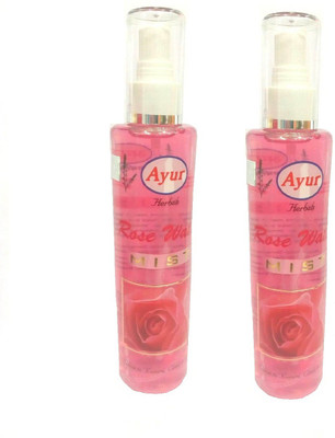 Ayur Rose Water Mist (Pack Of 2) Each 200 mL Men(400)