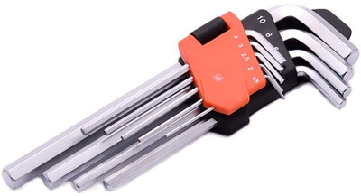 GSK Cut Medium Hex Key Wrench/ Allen Key Set of 9 Pieces - from 1.5 to10 mm Allen Key Set