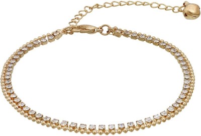 Dzinetrendz Brass Cubic Zirconia Gold-plated Bracelet