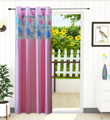 48% OFF on Homefab India 183 cm (6 ft) Polyester Window Curtain Single Curtain(Floral, Pink)