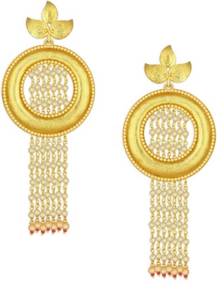 AlamodFashion Alamod Round Rain Drop Party Wear Gold Plated Bead Hanging Earring For Women Beads Brass Drops & Danglers