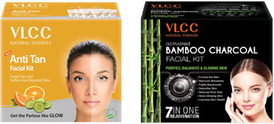 VLCC Anti Tan with Activated Bamboo Charcoal Facial Kit, Each Of(2 x 30 g)