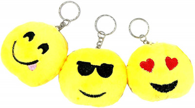 BORING Fluffy 3-Smiley Keyrings & Keychains for car Bike Key Chain