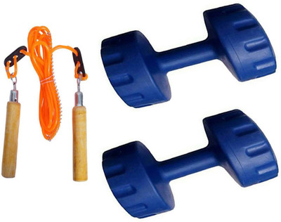 StepInnStore 4*KG (2*KG EACH) PVC Fixed Weight Dumbbell with Skipping Rope Home Gym Kit