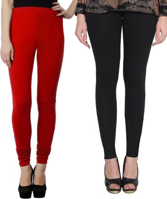 Clarita Churidar  Ethnic Wear Legging(Red, Black, Solid)