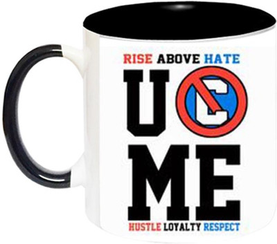 ARTBUG U and Me Rise above Hate -1877-BLK Ceramic Coffee Mug(350 ml)