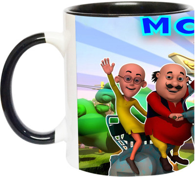 ARTBUG Motu Patlu -2065-BLK Ceramic Coffee Mug(350 ml)