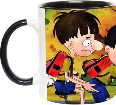 ARTBUG Bandbudh And Budbak -2213-BLK Ceramic Coffee Mug(350 ml)