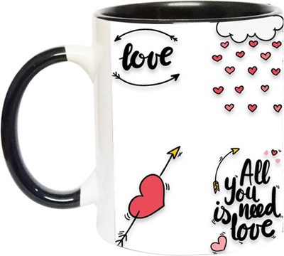 ARTBUG All You Need is Love -1716-BLK Ceramic Coffee Mug(350 ml)