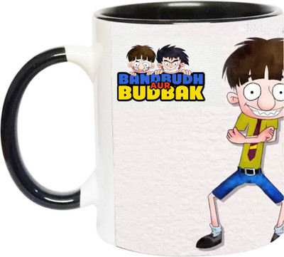 ARTBUG Bandbudh And Budbak -2272-BLK Ceramic Coffee Mug(350 ml)