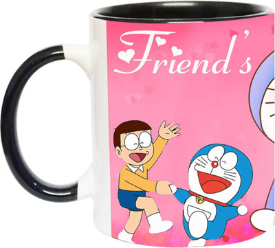 ARTBUG Doaremon Friends Forever -2074-BLK Ceramic Coffee Mug(350 ml)