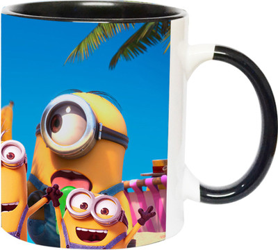 Ashvah Minions -2186-BLK Ceramic Coffee Mug(350 ml)