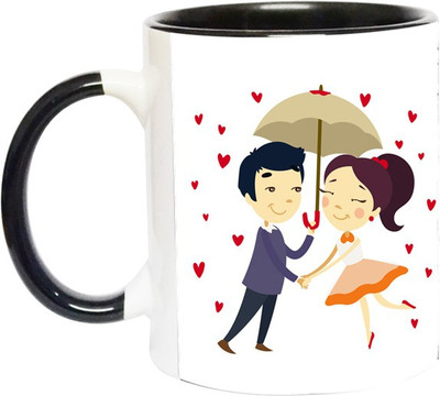 ARTBUG Couple in Rain-1680-BLK Ceramic Coffee Mug(350 ml)