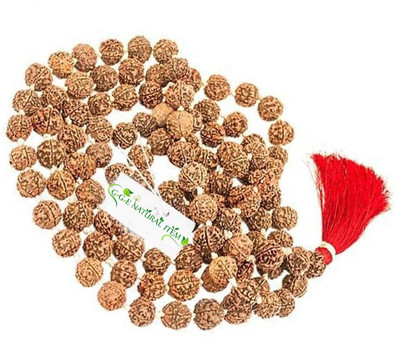 GGE NATURAL ITEM 5 MUKHI (FACE) RUDRAKSHA MALA Nepal 109 BEADS Wood Necklace