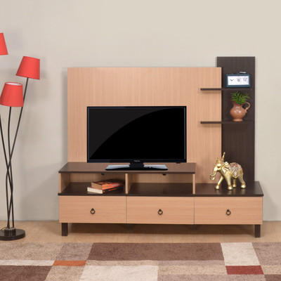 Nilkamal Macario Engineered Wood TV Entertainment Unit(Finish Color - Teak and Walnut)