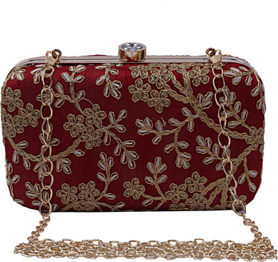 KUBER INDUSTRIES Party Maroon  Clutch