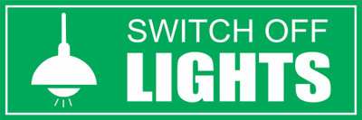 signEver Switch Off Lights Sign Board For Factory Lodges Banks Office Hospital lMulti-color (30 x 10 cm) Emergency Sign