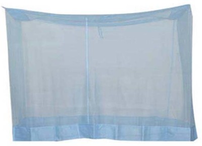 ANS Polyester Adults Washable Large Size mosquito net 6.5 x 10 ft Blue polycotton (cotton Border) Mosquito Net(Blue, Bed Box)