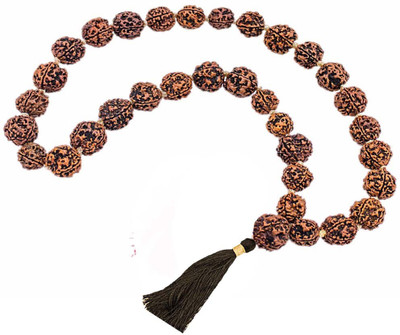 GGE NATURAL ITEM 5 Mukhi Rudraksha Beads Kantha Mala Wood Necklace