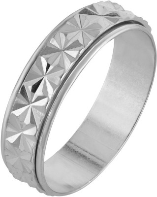 MissMister Silver Plated Brass, CutWork Shiny Finger Band Brass Silver Plated Ring