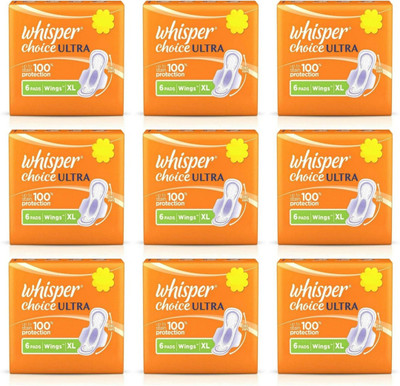 Whisper choice ultra (09 pack x 6 pad per pack) Sanitary Pad(Pack of 9)