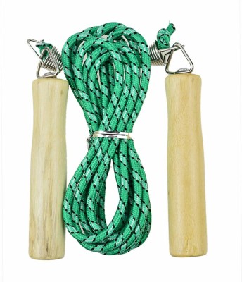 ZEVORA Wooden Green Unisex Fitness Jumping Rope for Gym Training, Exercise Freestyle Skipping Rope(Green, Length: 265 cm)