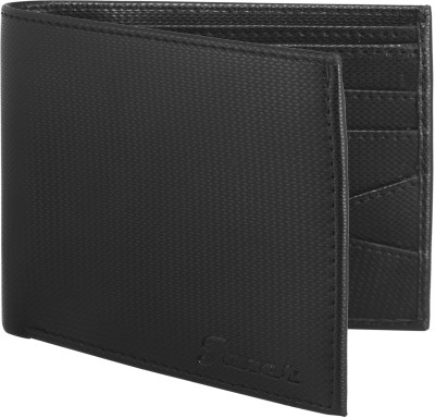 Jaxer Men Casual Black Genuine Leather Wallet(4 Card Slots)