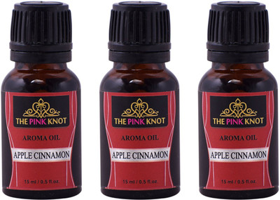 THE PINK KNOT Set of three Apple Cinnamon aromatic fragrant diffuser oil (15ml each) Aroma Oil Set of three Apple Cinnamon aromatic fragrant diffuser oil (15ml each)(3 x 15 ml)