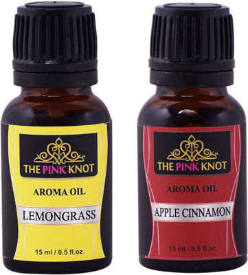 THE PINK KNOT Lemongrass & Apple Cinnamon set of two aromatic fragrant diffuser oil (15ml each) Aroma Oil Lemongrass & Cinnamon set of two aromatic fragrant diffuser oil (15ml each)(2 x 15 ml) THE PINK KNOT Lemongrass & Apple Cinnamon set of two aromatic fragrant diffuser oil (15ml each) Aroma Oil Lemongrass & Cinnamon set of two aromatic fragrant diffuser oil (15ml each)(2 x 15 ml)
