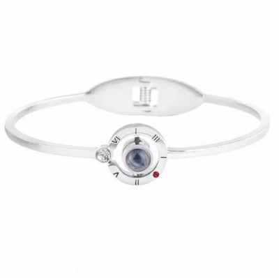 NP Metal Crystal Silver Cuff