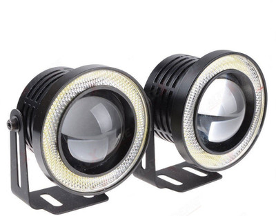 ALLEXTREME EX3WE2P 3 Inches Universal Car Projector LED Fog Light COB Halo White Angel Eye Rings for Cars (10W, 2 PCS) Projector Lens