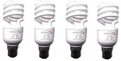 skybright 15 W Basic Spiral B22 CFL Bulb(White, Pack of 4)