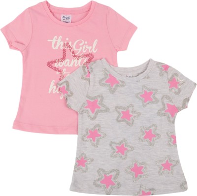 simply Baby Girls Party Pure Cotton Top(Pink, Pack of 2)