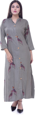Surhi Women Printed A-line Kurta(Green)