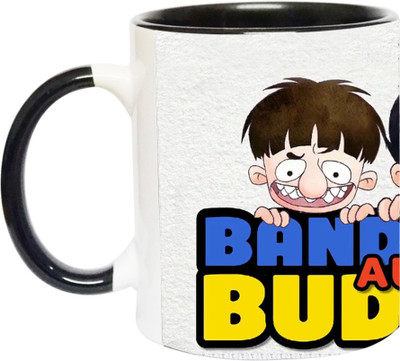 ARTBUG Bandbudh And Budbak -2265-BLK Ceramic Coffee Mug(350 ml)