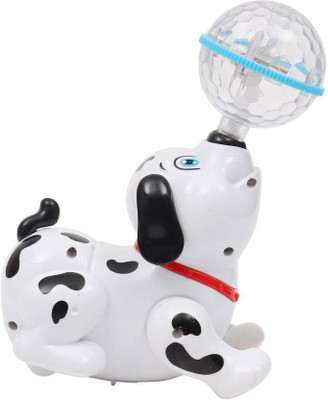 BIGFOLK Dancing Dog with Music Flashing Lights (White) (White)(White)