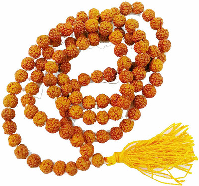 A Jaipur Gems Rudraksha 5 face (5 mukhi) 108+1 beads mala of 6mm beads Wood Chain