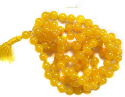 AYUR PATRA Yellow Hakik Mala (Agate Rosary) Akik Mala for Pooja mala Crystal Chain Set