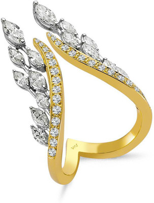 Divastri Engagement Beauty Alloy Crystal, Cubic Zirconia Gold Plated Ring