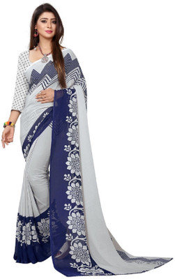 Kanooda Prints Printed Daily Wear Georgette Saree(Grey)