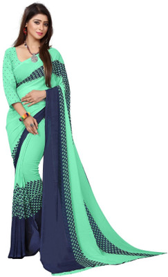 Kanooda Prints Printed Daily Wear Georgette Saree(Green)